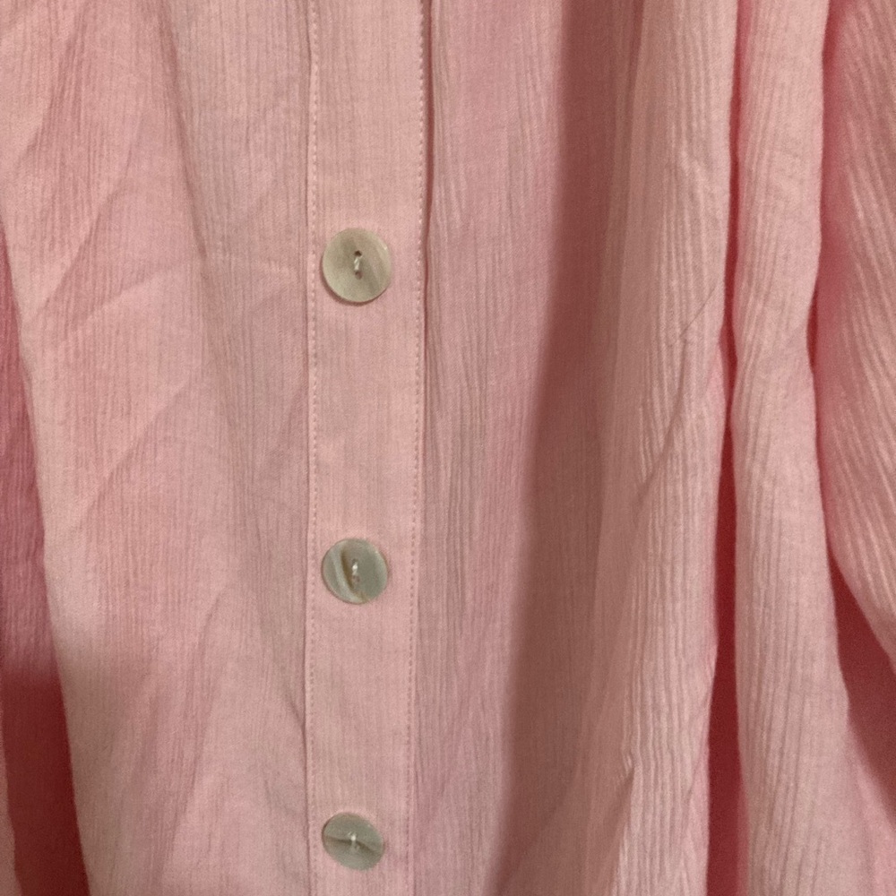 I.N. Studio Pink Button-Front Blouse - Picture 3 of 4
